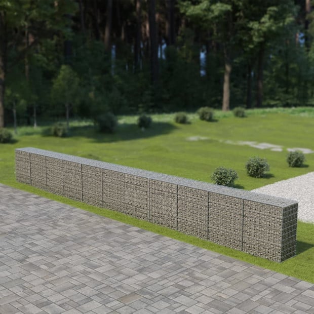Gabion Wall With Covers Galvanised Steel 900x50x100 Cm Image 2