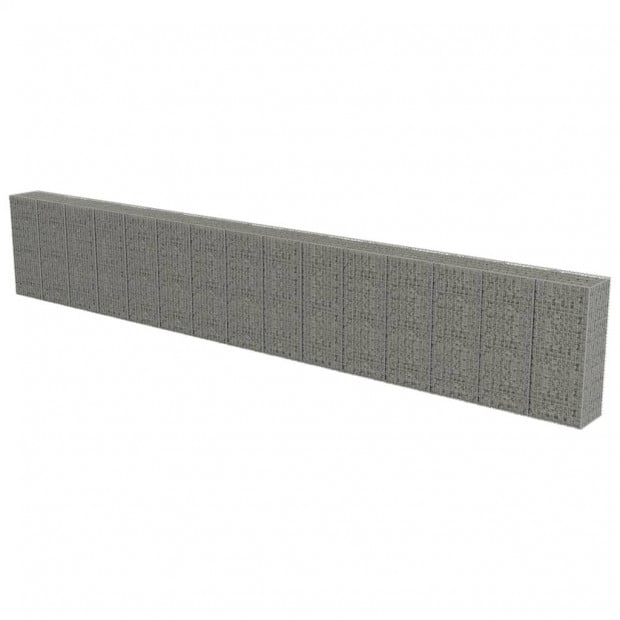Gabion Wall With Covers Galvanised Steel 900x50x150 Cm