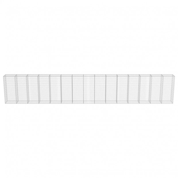 Gabion Wall With Covers Galvanised Steel 900x50x150 Cm Image 4