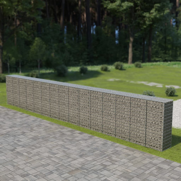 Gabion Wall With Covers Galvanised Steel 900x50x150 Cm Image 2