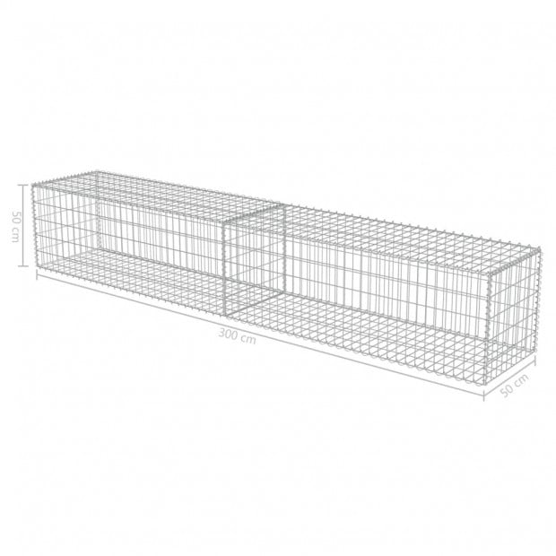Gabion Wall With Covers Galvanised Steel 300x50x50 Cm Image 6