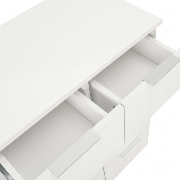 Sideboard High Gloss White 60x35x76 Cm Chipboard Image 8