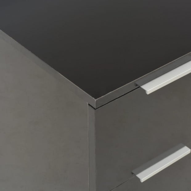 Sideboard High Gloss Black 60x35x76 Cm Chipboard Image 3