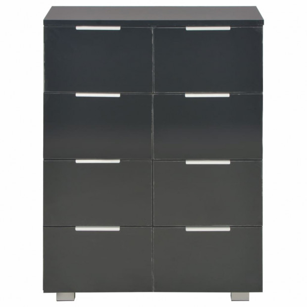 Sideboard High Gloss Black 60x35x76 Cm Chipboard Image 4