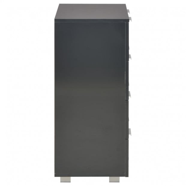Sideboard High Gloss Black 60x35x76 Cm Chipboard Image 5
