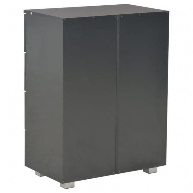Sideboard High Gloss Black 60x35x76 Cm Chipboard Image 6