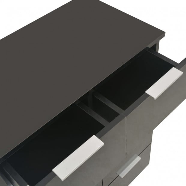 Sideboard High Gloss Black 60x35x76 Cm Chipboard Image 8