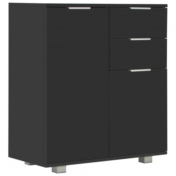 Sideboard High Gloss Black 71x35x76 Cm Chipboard