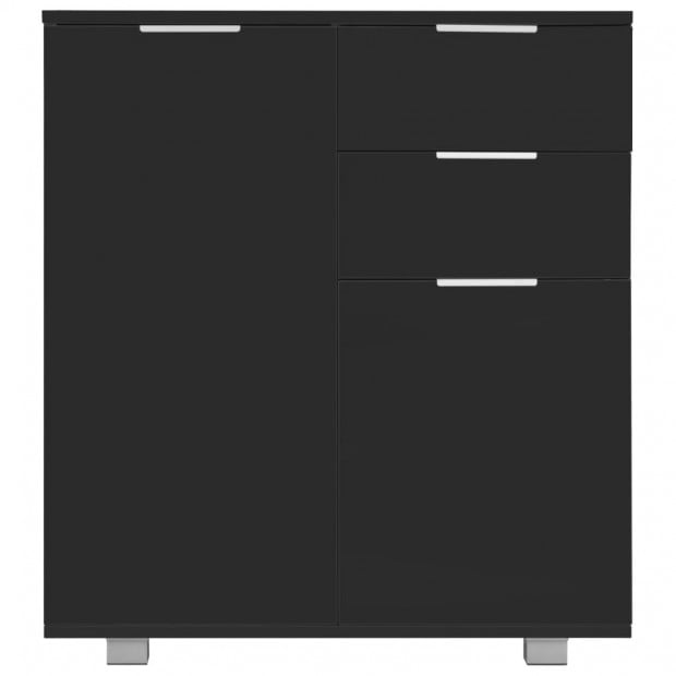 Sideboard High Gloss Black 71x35x76 Cm Chipboard Image 4