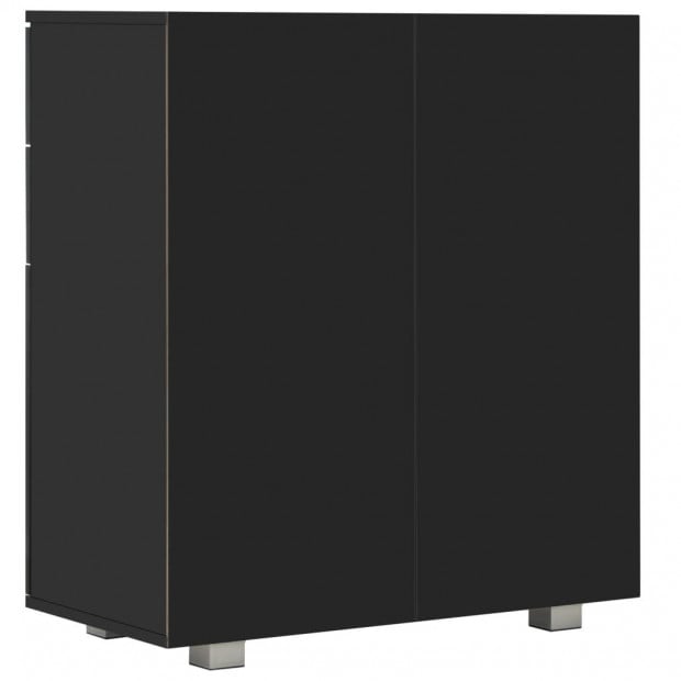 Sideboard High Gloss Black 71x35x76 Cm Chipboard Image 6