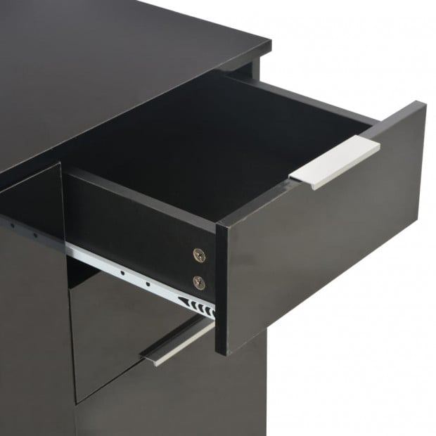Sideboard High Gloss Black 71x35x76 Cm Chipboard Image 8