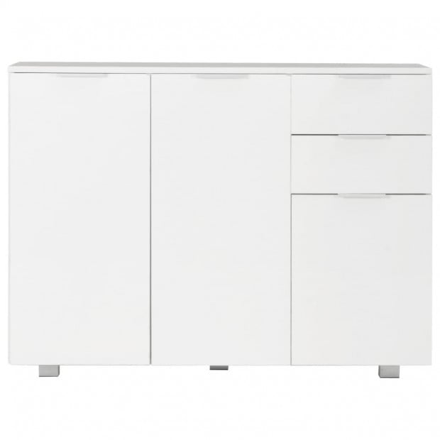 Sideboard High Gloss White 107x35x76 Cm Image 4