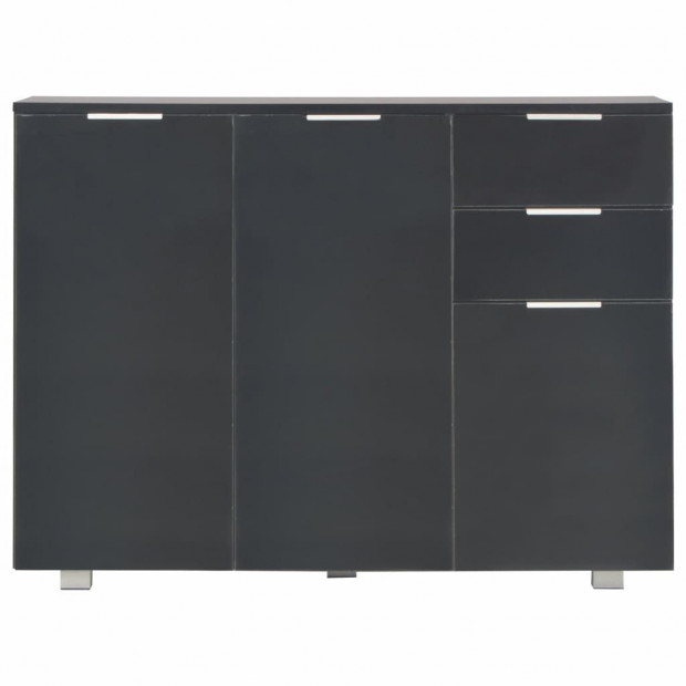 Sideboard High Gloss Black 107x35x76 Cm Image 4