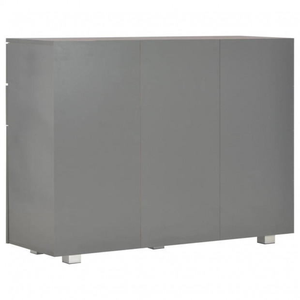 Sideboard High Gloss Grey 107x35x76 Cm Image 6