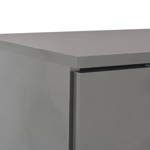 Sideboard High Gloss Grey 107x35x76 Cm Image 7
