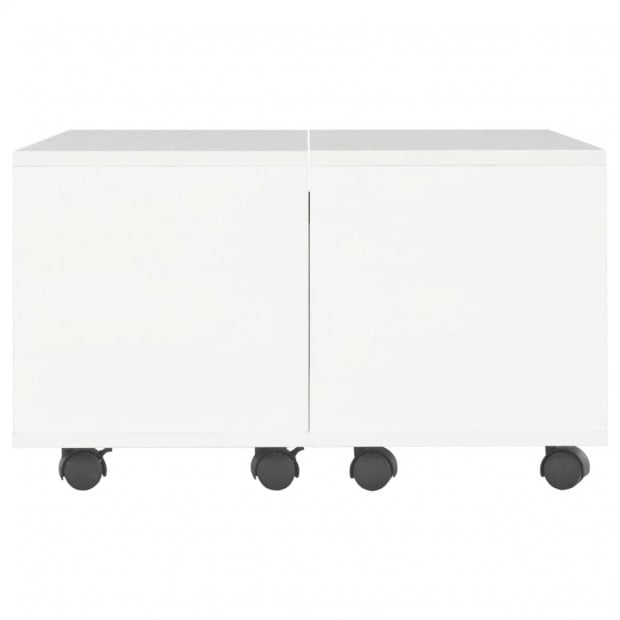 Coffee Table High Gloss White 60x60x35 Cm Chipboard Image 3