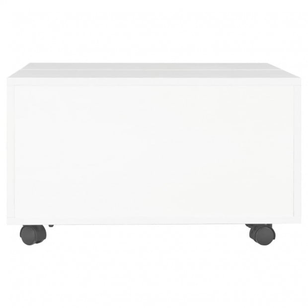 Coffee Table High Gloss White 60x60x35 Cm Chipboard Image 4