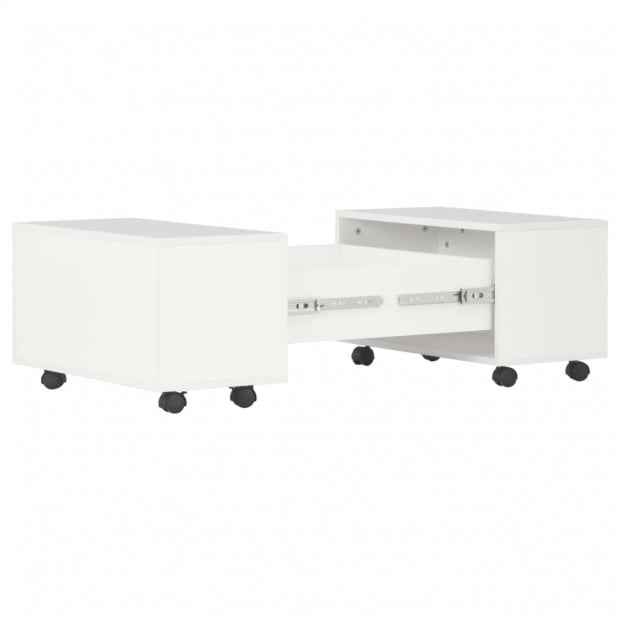 Coffee Table High Gloss White 60x60x35 Cm Chipboard Image 5