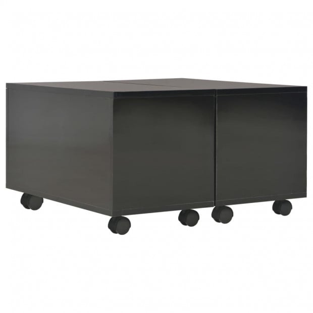 Coffee Table High Gloss Black 60x60x35 Cm Chipboard