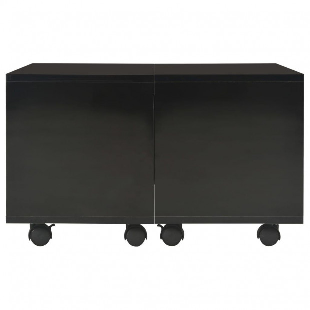 Coffee Table High Gloss Black 60x60x35 Cm Chipboard Image 3