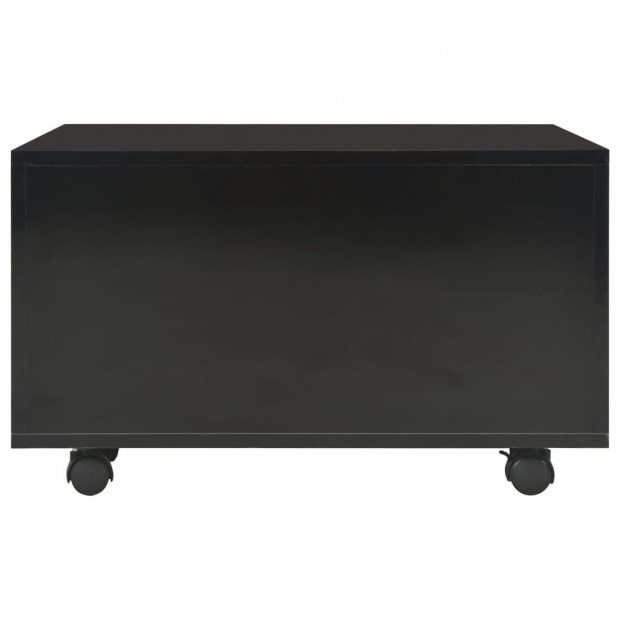 Coffee Table High Gloss Black 60x60x35 Cm Chipboard Image 4