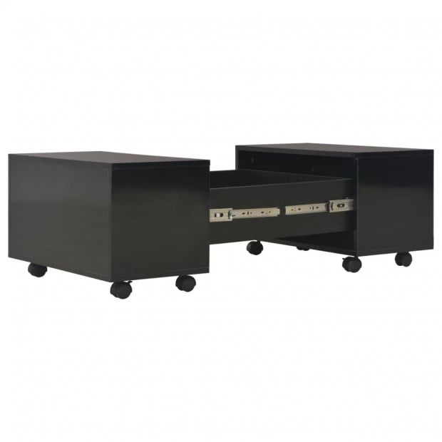 Coffee Table High Gloss Black 60x60x35 Cm Chipboard Image 5