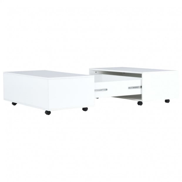 Coffee Table High Gloss White 100x100x35 Cm Image 3