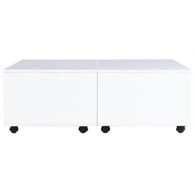 Coffee Table High Gloss White 100x100x35 Cm Image 4
