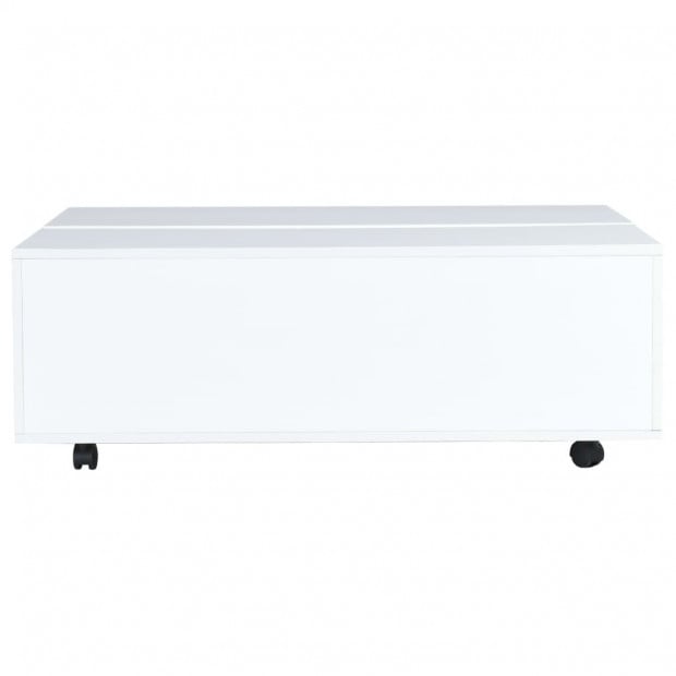 Coffee Table High Gloss White 100x100x35 Cm Image 5