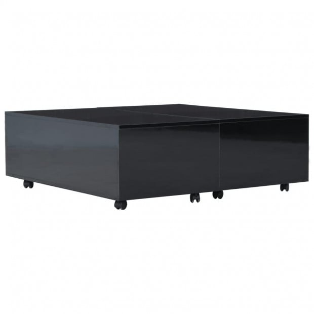 Coffee Table High Gloss Black 100x100x35 Cm