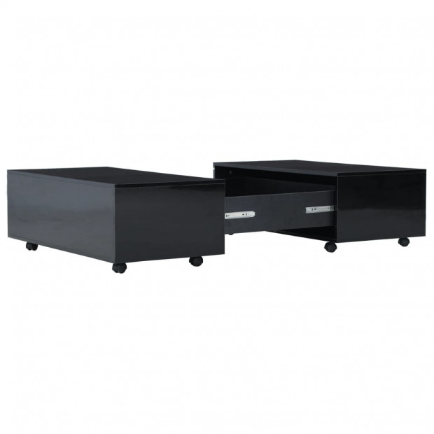 Coffee Table High Gloss Black 100x100x35 Cm Image 3