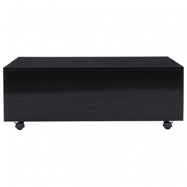 Coffee Table High Gloss Black 100x100x35 Cm Image 5