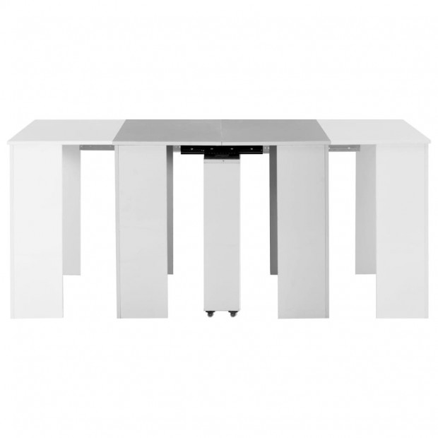 Extendable Dining Table High Gloss White 175x90x75 Cm Image 4