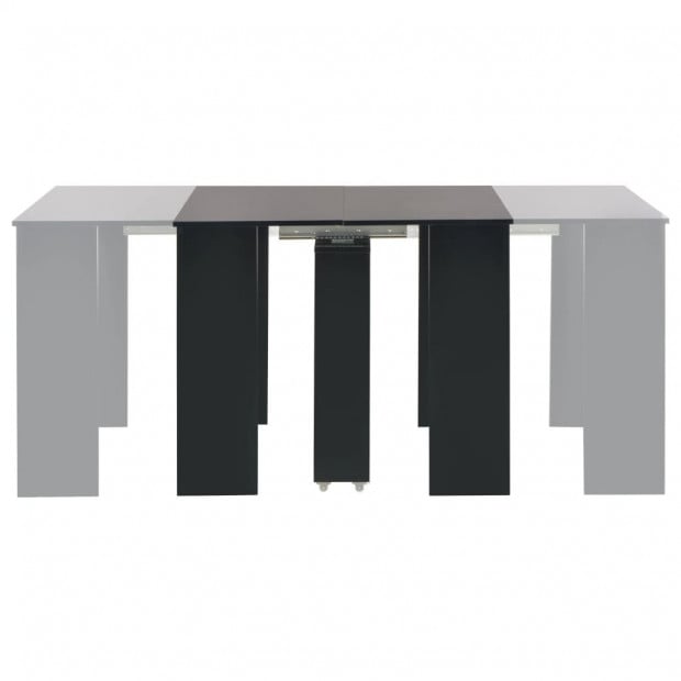 Extendable Dining Table High Gloss Black 175x90x75 Cm Image 4