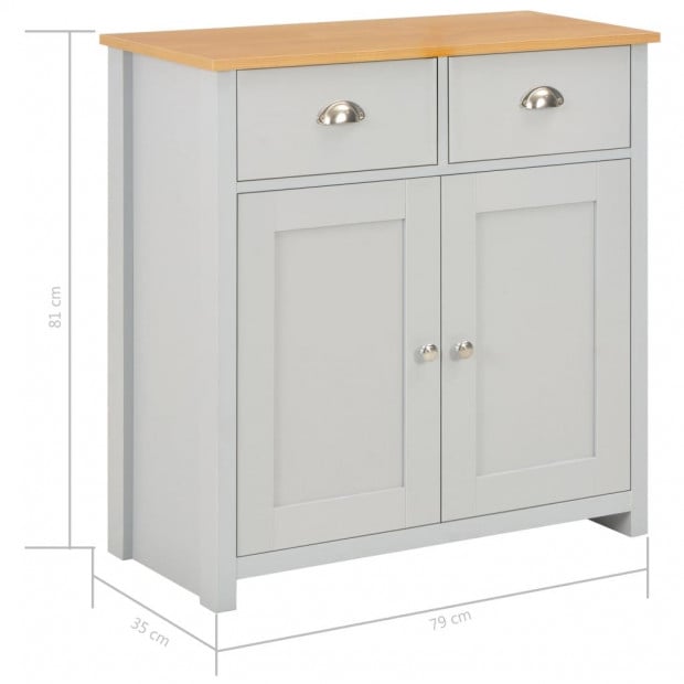 Sideboard Grey 79x35x81 Cm Image 10
