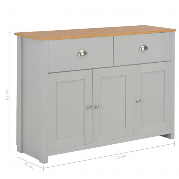 Sideboard Grey 112x35x81 Cm Image 11