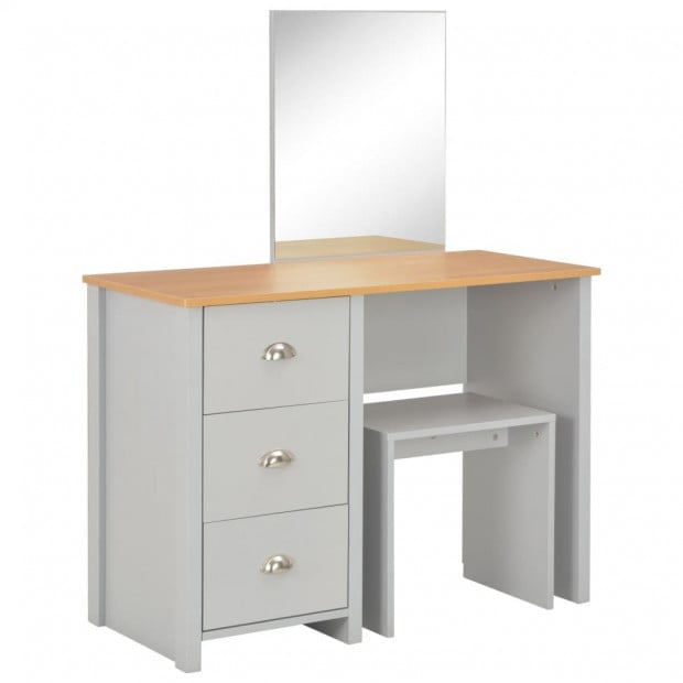 Dressing Table With Mirror And Stool Grey 104x45x131 Cm Image 2