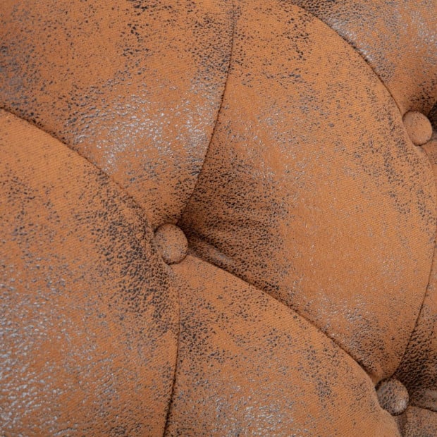Chaise Lounge Brown Faux Suede Leather Image 3