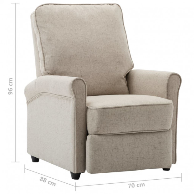 Tv Recliner Chair Cream Fabric Image 8