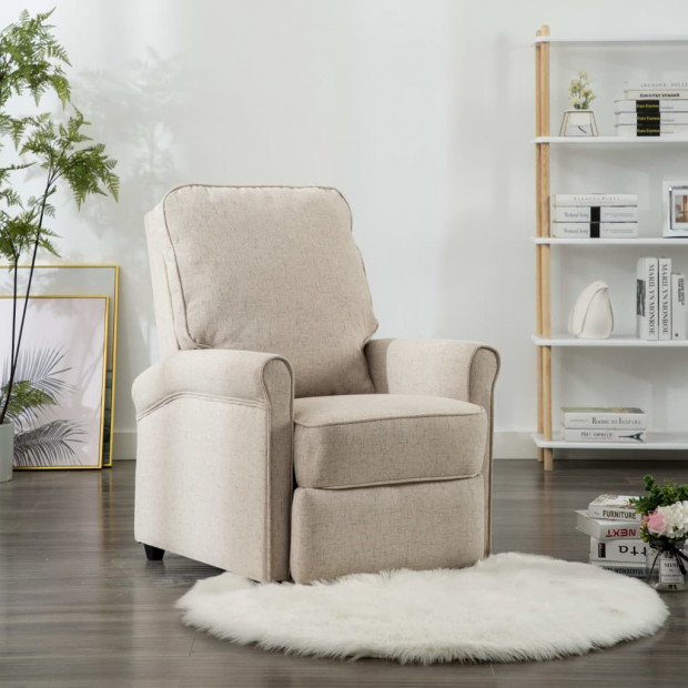 Tv Recliner Chair Cream Fabric Image 2