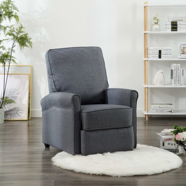 Tv Recliner Chair Dark Grey Fabric Image 2