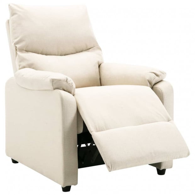 Tv Recliner Cream Fabric Image 5