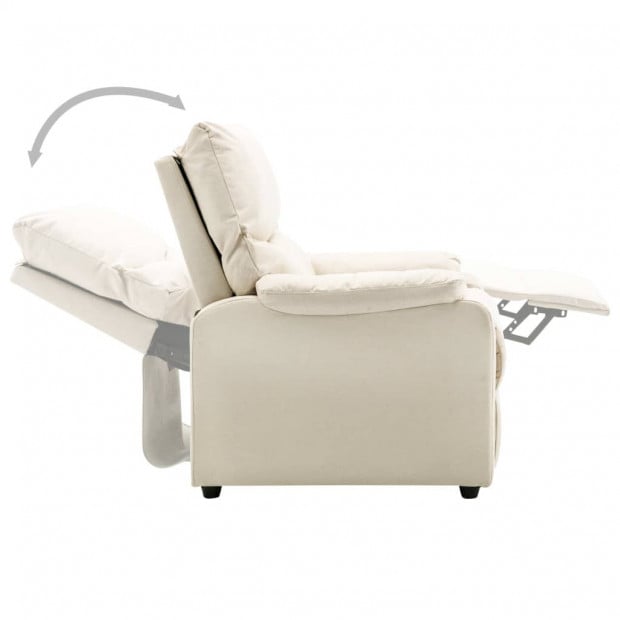 Tv Recliner Cream Fabric Image 9
