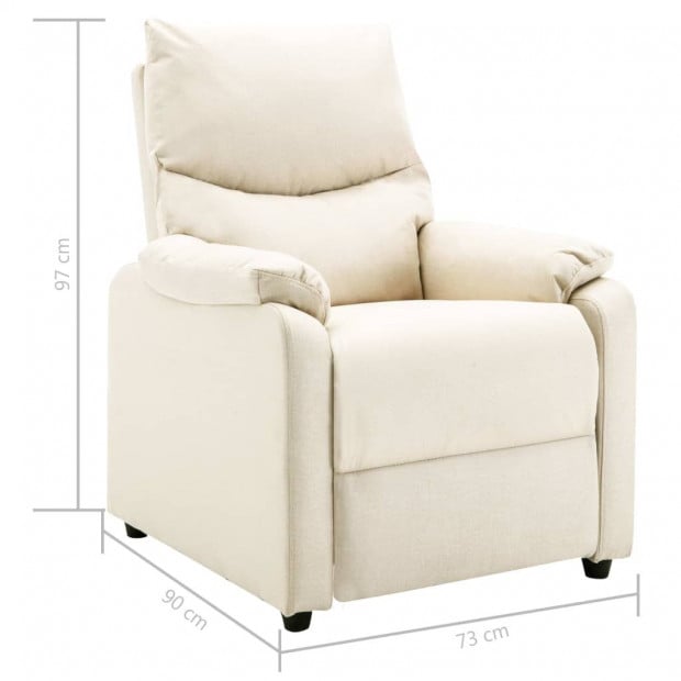 Tv Recliner Cream Fabric Image 11