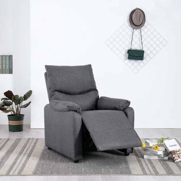 Tv Recliner Dark Grey Fabric Image 4