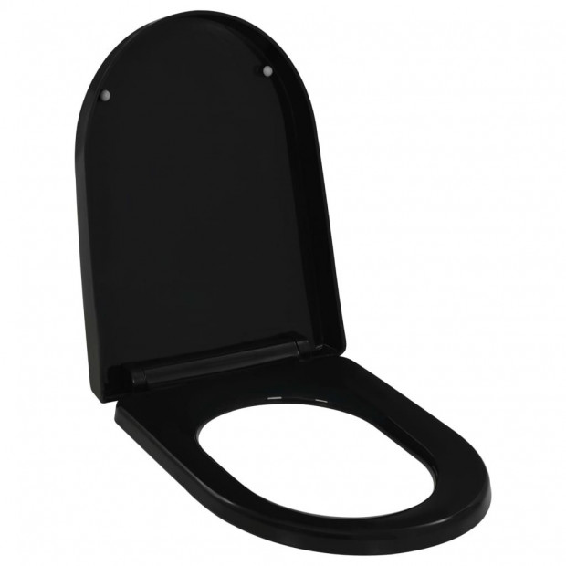 Soft-close Toilet Seat With Quick-release Design Black 46 x 36.5 cm Image 2