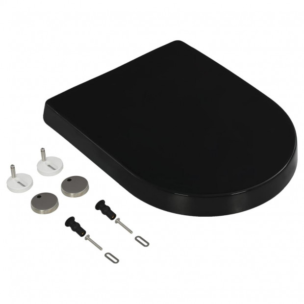 Soft-close Toilet Seat With Quick-release Design Black 46 x 36.5 cm Image 3