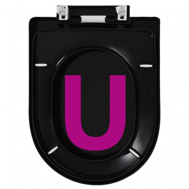 Soft-close Toilet Seat With Quick-release Design Black 46 x 36.5 cm Image 8