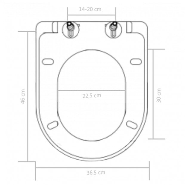 Soft-close Toilet Seat With Quick-release Design Black 46 x 36.5 cm Image 9