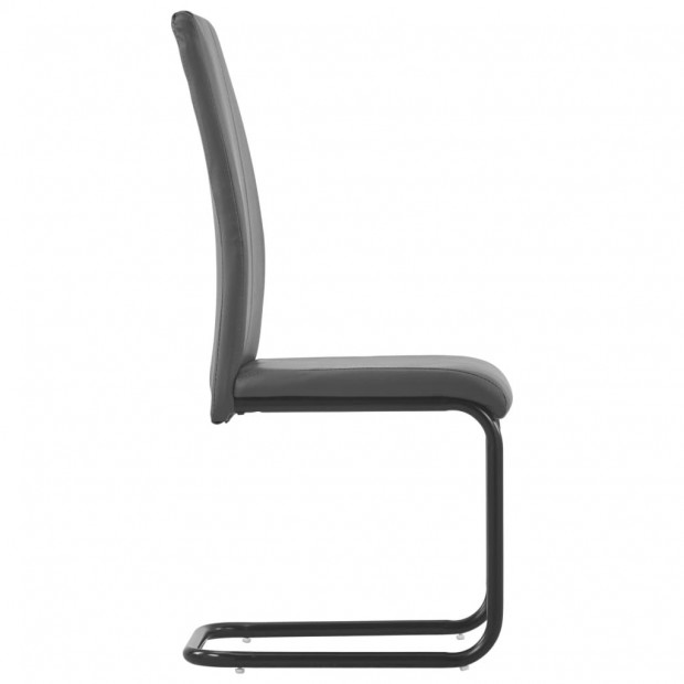 Cantilever Dining Chairs 4 Pcs Grey Faux Leather Image 4